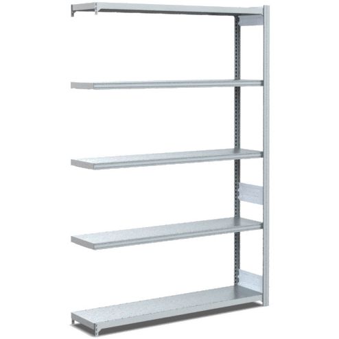 Fachbodenregal Anbaufeld mit 5 verzinkten Stahlböden, 300 mm tief