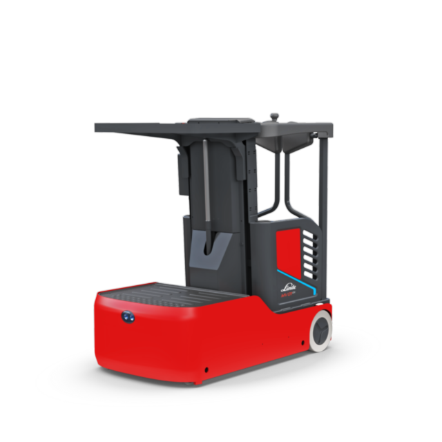 Linde MV01 Kommissionierfahrzeug mit geschlossener Kabine und Ablage
